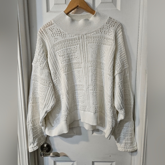 Club Monaco Pointelle Stitch Oversized Sweater - Picture 7 of 8